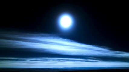 Wall Mural - noctilucent clouds shimmer under the light of the moon, creating a serene and ethereal atmosphere in