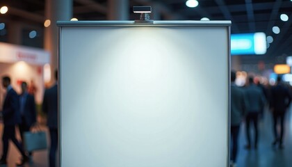 Aufkleber - Blank presentation board in exhibition hall with bright lighting  