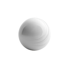 Wall Mural - Abstract white sphere with swirls isolated on transparent background