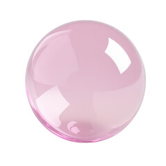 Wall Mural - Pink glass sphere orb isolated on transparent background