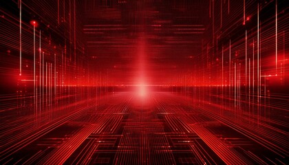 abstract red matrix background digital tech display computer cyberspace graphic futuristic network c