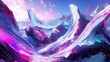 © Chici - Paisagem Onírica Abstrata com Montanhas Fluidas e Cores Vibrantes