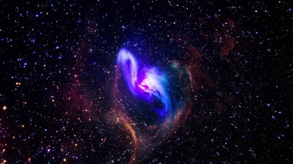 Wall Mural - vivid space nebula with cosmic dust and gas clouds on a field of stars in deep space, interstellar c
