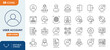 © Cetacons - User account icon set. Containing profile, login, avatar, connect, password, username, add friend and more. Outline Icon Collection. Editable stroke. Vector illustration