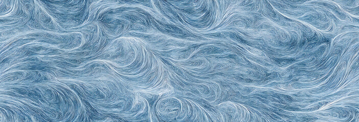 Oceanic blue ripples with ornamental motifs. Marbled line structure - Seamless , pattern , background , tile