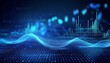 © Melissa - blue technology animation stills and quantum waves stock market and cryptocurrency graphs defocused background with dots and lines financial trends concept alongside business charts