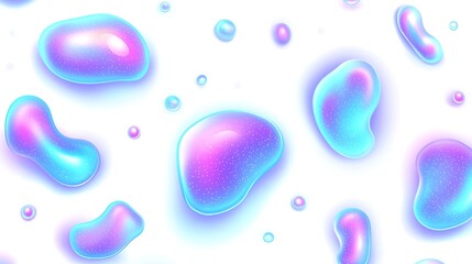 Wall Mural - Iridescent Bubbles Abstract Pattern.