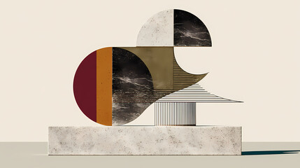 Wall Mural - white stone abstract sculpture modern minimalist design 3d render. minimalist. illustration