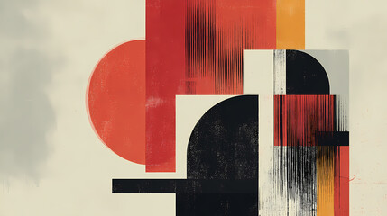 Wall Mural - abstract art of textured and colorful geometric and minimalist shapes. minimalist. illustration