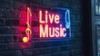 © Berkah - Neon sign showcasing live music.