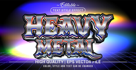 Fototapete - Editable text style effect - Heavy Metal text style theme. Vector text style illustration template.
