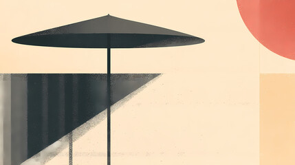 Wall Mural - Minimal cosmetic background for product presentation. sunshade shadow on plaster wall. 3d render illustration. minimalist. Illustration