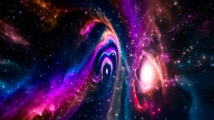 Wall Mural - vibrant colorful nebula clouds and starfield background animation