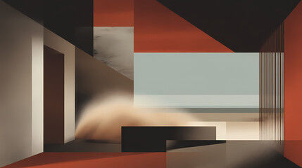 Wall Mural - modern minimalist coastal retreat
