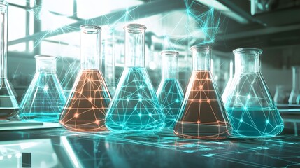 abstract scientific research equipment illustration.