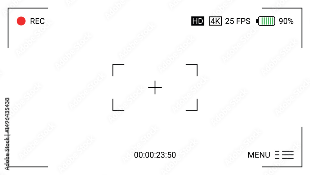 Transparent Camera view Recording Design Stock Vector | Adobe Stock