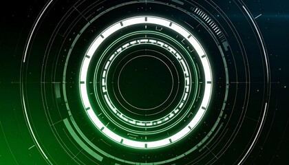 Wall Mural - intricate digital art of concentric circles with technological details