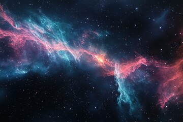 Wall Mural - beautiful nebula glowing in deep space showcasing vibrant colors and vast cosmic wonders, beautiful 
