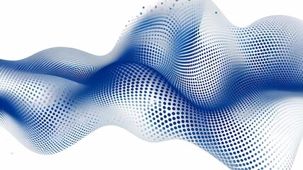 Wall Mural - Abstract Blue Wave of Dots: Digital Art