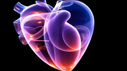 Canvas Print - translucent heart: anatomy, energy, and life