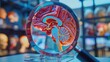 © Best - Mental Clarity Lens: A magnifying glass over the brain’s prefrontal cortex unveils clear neural patterns, representing the focus and mental clarity that guide decision-making.
