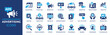 © Icons-Studio - Advertising icon set. Containing marketing, promotion, announcement, branding, campaign, Ad, billboard, banner and more. Solid vector icons collection.