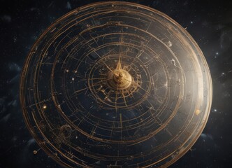 Wall Mural - Faded celestial atlas, intricate constellations, antique style,  universe map,  astrological,  dusty