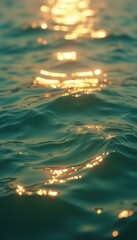 Poster - Glimmering Waters: Sunlight Dancing on Gentle Waves, Reflecting Golden Light and Creating a Dreamy, Peaceful Atmosphere