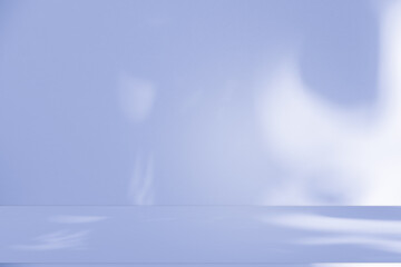 Poster - Wall interior background, studio and backdrops show products.with shadow from window color white and blue background for text insertion and presentation product	
