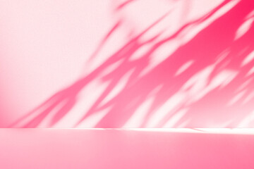 Leinwandbilder - Wall interior background, studio and backdrops show products.with shadow from window color pink background for text insertion and presentation interior decoration	
