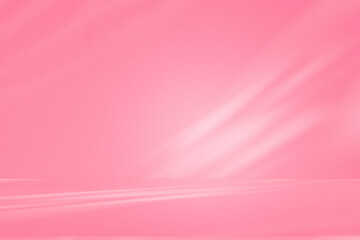 Leinwandbilder - Wall interior background, studio and backdrops show products.with shadow from window color pink background for text insertion and presentation interior decoration	