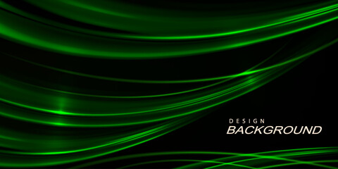 Wall Mural - Exquisite green wavy background with bright shine.