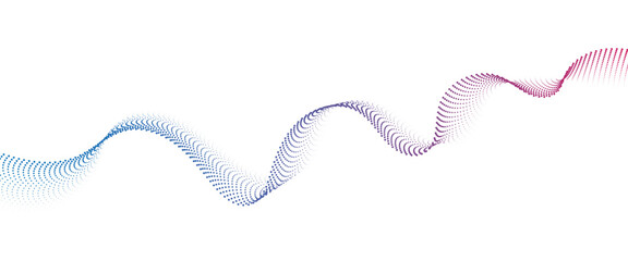 Leinwandbilder - Flowing Dot Wave halftone gradient pattern on transparent background	
