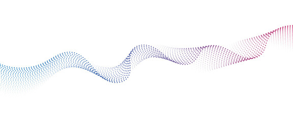 Poster - Flowing Dot Wave halftone gradient pattern on transparent background	
