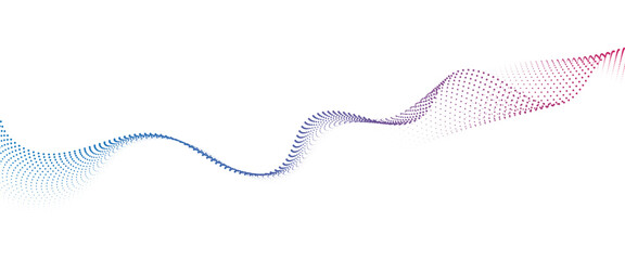 Leinwandbilder - Flowing Dot Wave halftone gradient pattern on transparent background	
