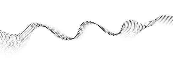 Poster - Flowing Dot Wave halftone gradient pattern on transparent background	

