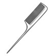 © Lina - A rattail comb, black simple line drawing, white background.