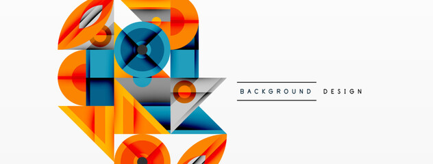 Leinwandbilder - Abstract geometric shapes, vibrant colors, modern design. Clean lines, overlapping forms create dynamic composition. Minimalist aesthetic.