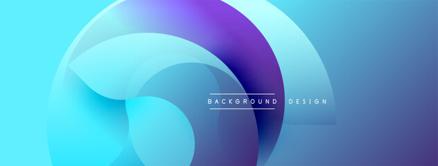 Leinwandbilder - Abstract blue purple design. Overlapping circles create dynamic visual effect. Modern background suitable for various projects.