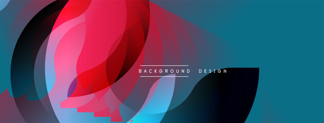 Aufkleber - Abstract flowing shapes, vibrant colors. Dynamic composition creates modern visual impact. Background design element.