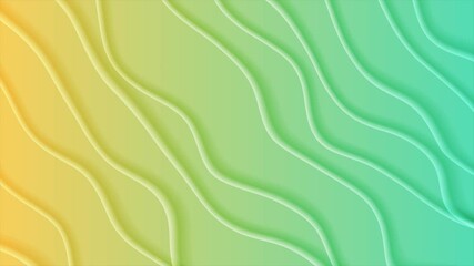 Fototapete - Pastel orange and cyan blue smooth wavy pattern abstract elegant background. Seamless looping motion design. Video animation Ultra HD 4K 3840x2160