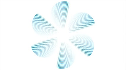 Fototapete - Abstract blue propeller linear circle shape on a white background. Seamless looping minimal technology motion design. Video animation Ultra HD 4K 3840x2160