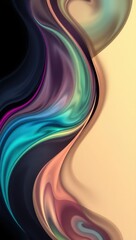 Wall Mural - Mobile wallpaper,  abstract flowing multicolored liquid art with dark and light background tones