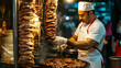 © Ifra - A vendor grilling shawarma meat a  C9CE6