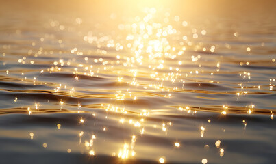 Wall Mural - sunlight glittering on the surface of calm water. generative ai