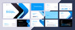 © AnK_studio - Abstract powerpoint presentation templates set, blue color identity presentation background, banner template, brochure, landing page, company profile, business design package set, vector illustration.