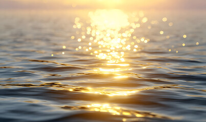 Wall Mural - sunlight glittering on the surface of calm water. generative ai