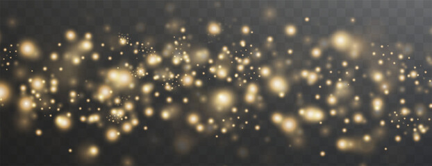 Aufkleber - Festive stardust background with gold sparkle, bokeh, and light effects. Magical and glamorous design perfect for holidays, celebrations, and New Year themes.