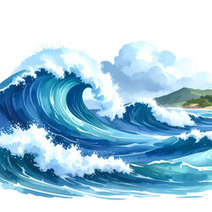 Wall Mural - blue sea waves splashing, natural summer beach background
