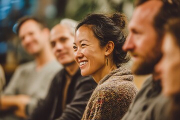 Aufkleber - Diverse Group Attending Meeting, Representing Teamwork and Collaboration in a Modern Workplace With a Focus on Inclusion and Community Engagement : Generative AI